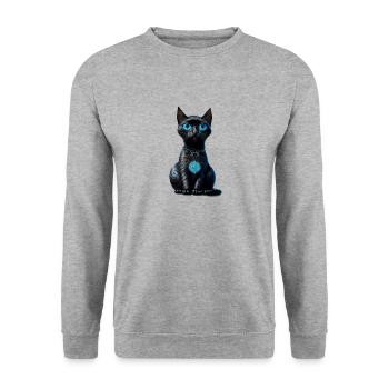 Chat de la Lune - Sweat-shirt Unisexe - gris chiné - Devant - Alina (178cm) & Michal (187cm)