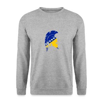 Sparta - Bosnien Herzegowina - Unisex Pullover - Weißgrau meliert - Vorne - Alina (178cm) & Michal (187cm)