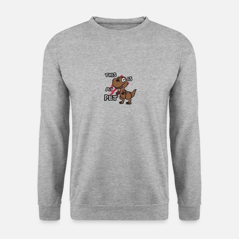 Dinosaurier - Unisex Pullover - Weißgrau meliert