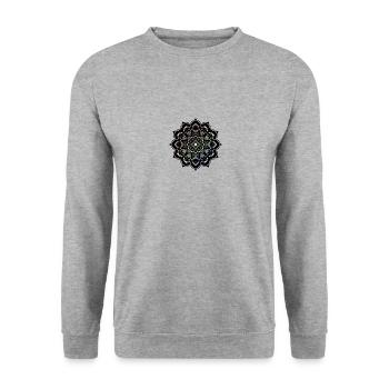 Mandala. Colorful. Rainbow colors. - Unisex Sweatshirt - salt & pepper - Front - Alina (178cm) & Michal (187cm)