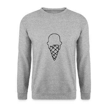 Emoji Ice Cream Sketch Stickers Crème Glacée - Sweat-shirt Unisexe - gris chiné - Devant - Alina (178cm) & Michal (187cm)