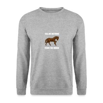 Denglish ne me dit rien du cheval - Sweat-shirt Unisexe - gris chiné - Devant - Alina (178cm) & Michal (187cm)