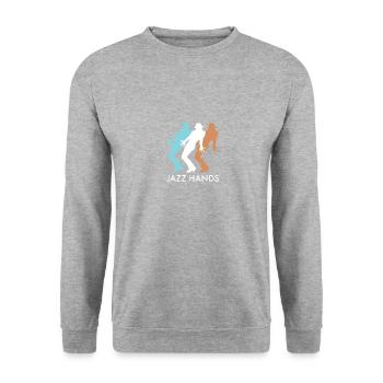 Jazz Hands Chorégraphe de danse jazz - Sweat-shirt Unisexe - gris chiné - Devant - Alina (178cm) & Michal (187cm)