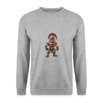 Spartaner Gladiator - Unisex Pullover - Weißgrau meliert - Vorne - Alina (178cm) & Michal (187cm)