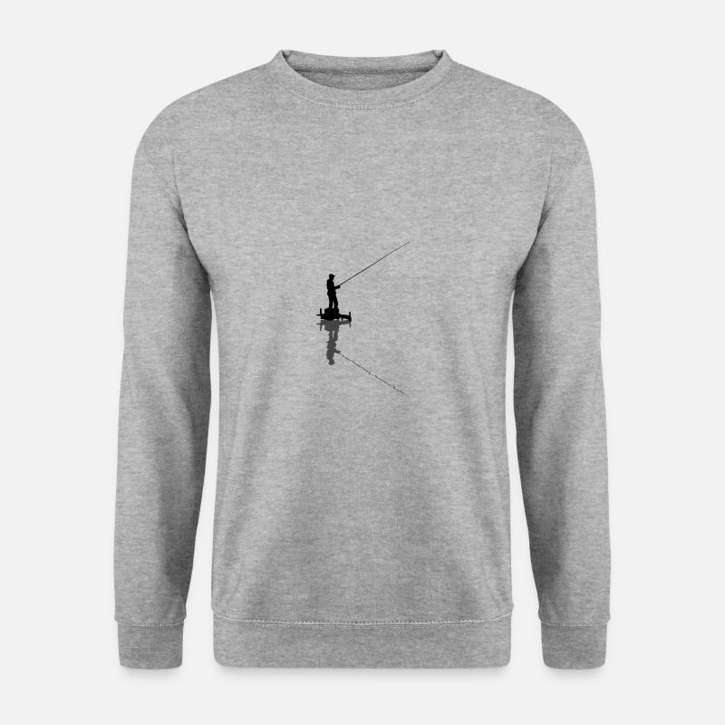 Angler - Unisex Pullover - Weißgrau meliert
