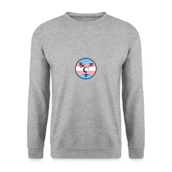 Circle Emblem Symbol Transgender - Unisex Sweatshirt - salt & pepper - Front - Alina (178cm) & Michal (187cm)