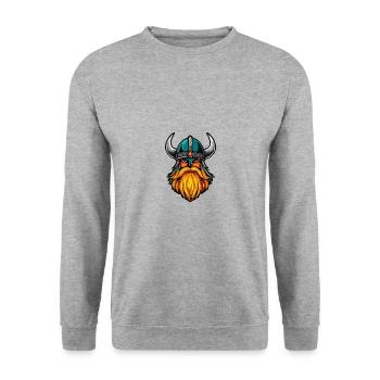 Viking Head Helmet - Unisex Sweatshirt - salt & pepper - Front - Alina (178cm) & Michal (187cm)