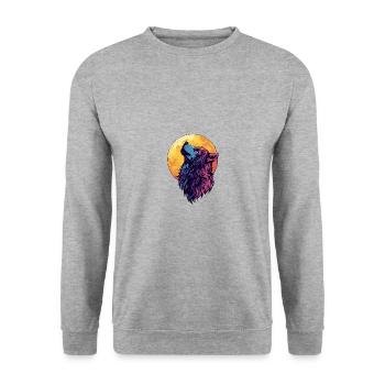 Wolf Mond - Unisex Pullover - Weißgrau meliert - Vorne - Alina (178cm) & Michal (187cm)