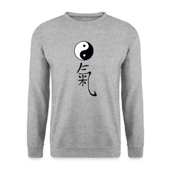 tao qi - Unisex Sweatshirt - salt & pepper - Front - Alina (178cm) & Michal (187cm)