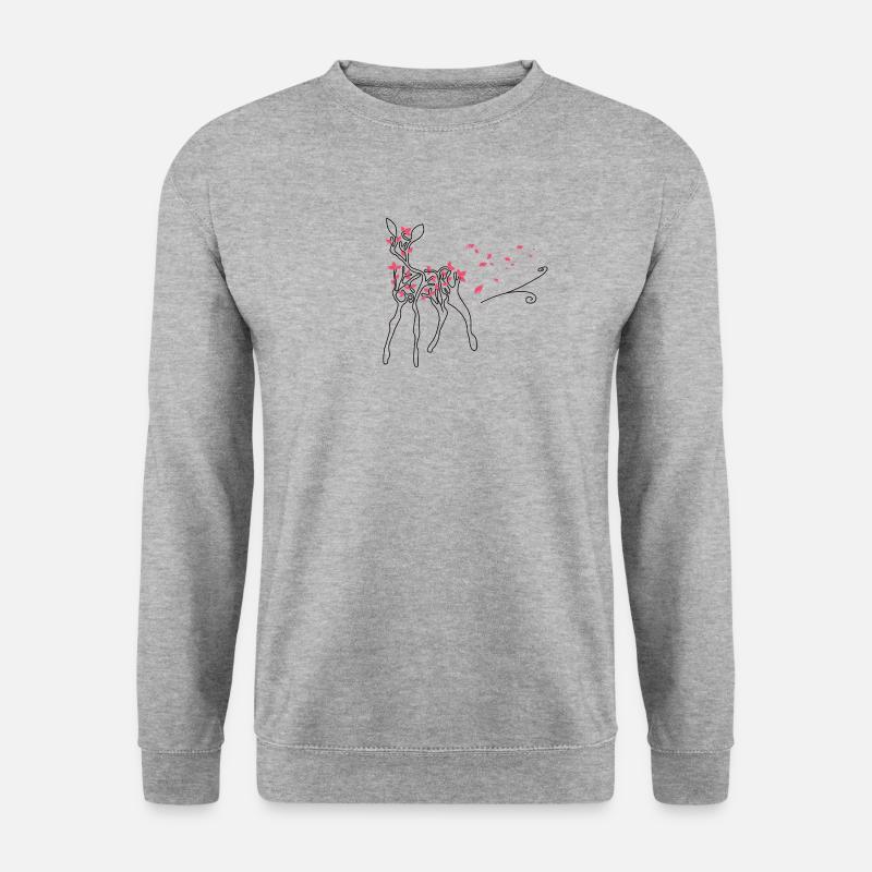 Bambi im Wind - Unisex Pullover - Weißgrau meliert