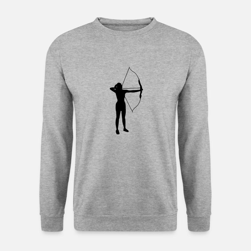 Archery female de - Unisex Pullover - Weißgrau meliert
