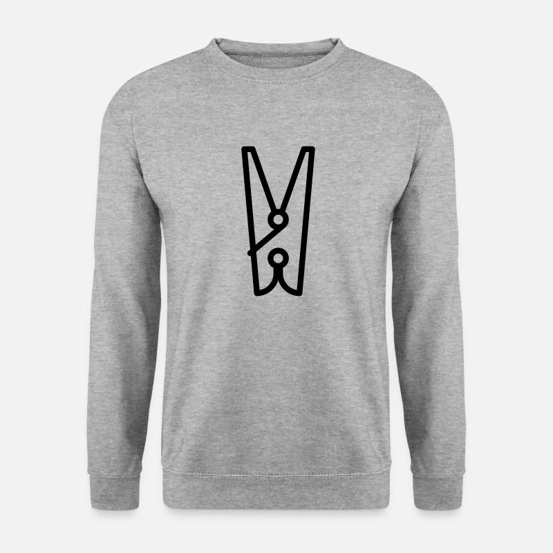 Wäscheklammer - Unisex Pullover - Weißgrau meliert