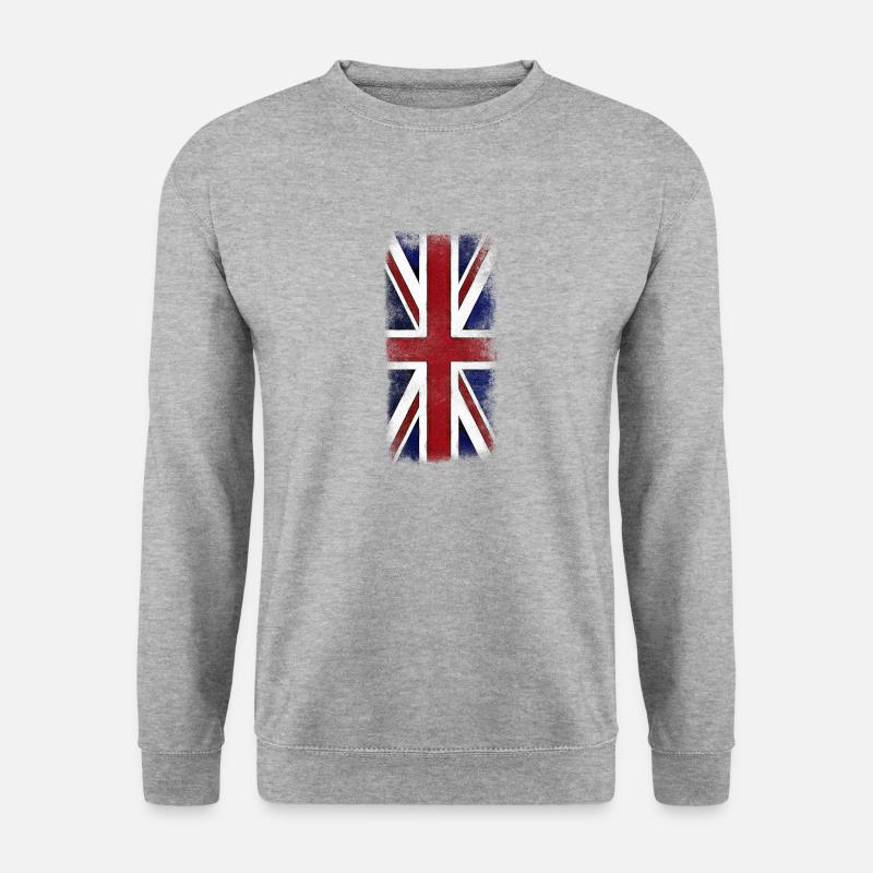 union jack - Unisex Pullover - Weißgrau meliert