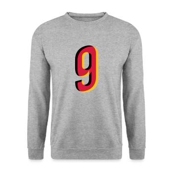 Number 9 Germany jersey number black red gold - Unisex Sweatshirt - salt & pepper - Front - Alina (178cm) & Michal (187cm)