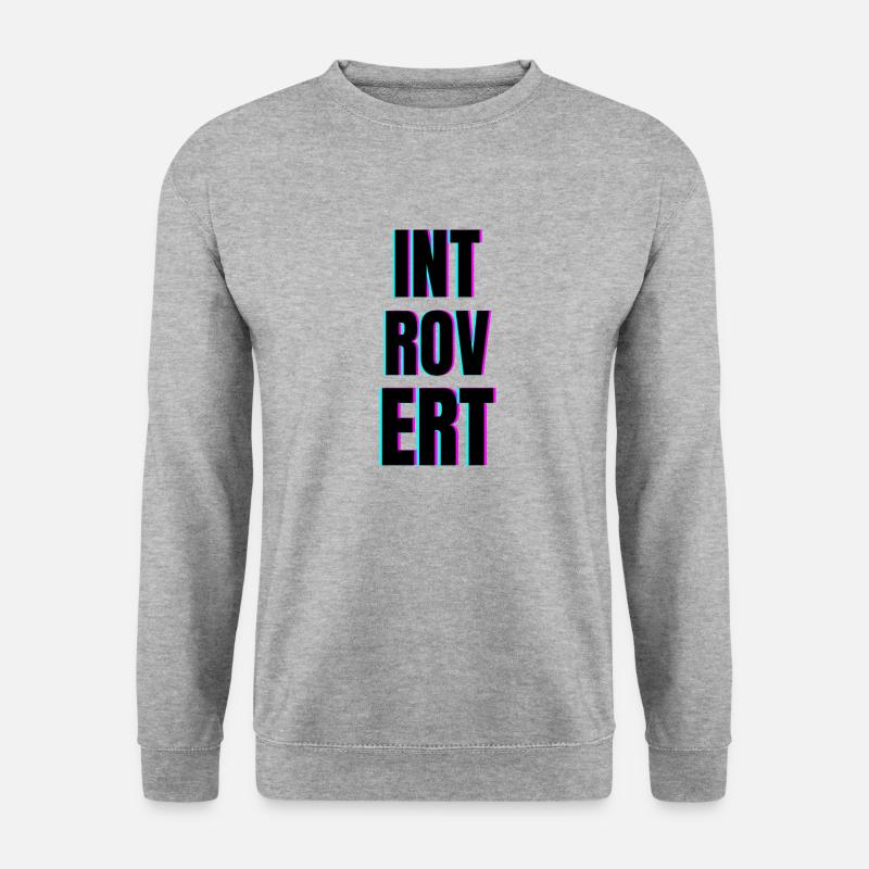 INTROVERT - Unisex Pullover - Weißgrau meliert