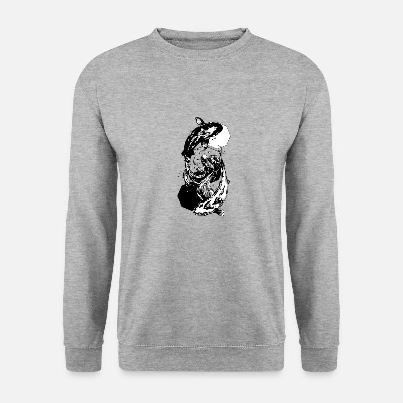 Koi - Unisex Pullover - Weißgrau meliert