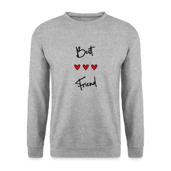 BEST FRIEND. BFF. FRIEND. FRIEND. FRIEND. GIRLFRIEND - Unisex Sweatshirt - salt & pepper - Front - Alina (178cm) & Michal (187cm)