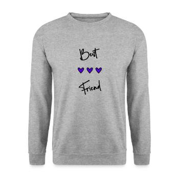 BEST FRIEND. FRIEND. FRIEND. FRIEND. GIRLFRIEND. YOU ARE - Unisex Sweatshirt - salt & pepper - Front - Alina (178cm) & Michal (187cm)