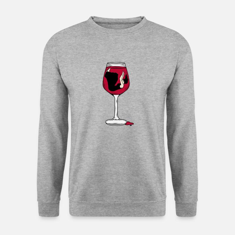 FALLEN SIE IN WEIN - Unisex Pullover - Weißgrau meliert