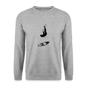 Kiter Free Style - Unisex Pullover - Weißgrau meliert - Vorne - Alina (178cm) & Michal (187cm)