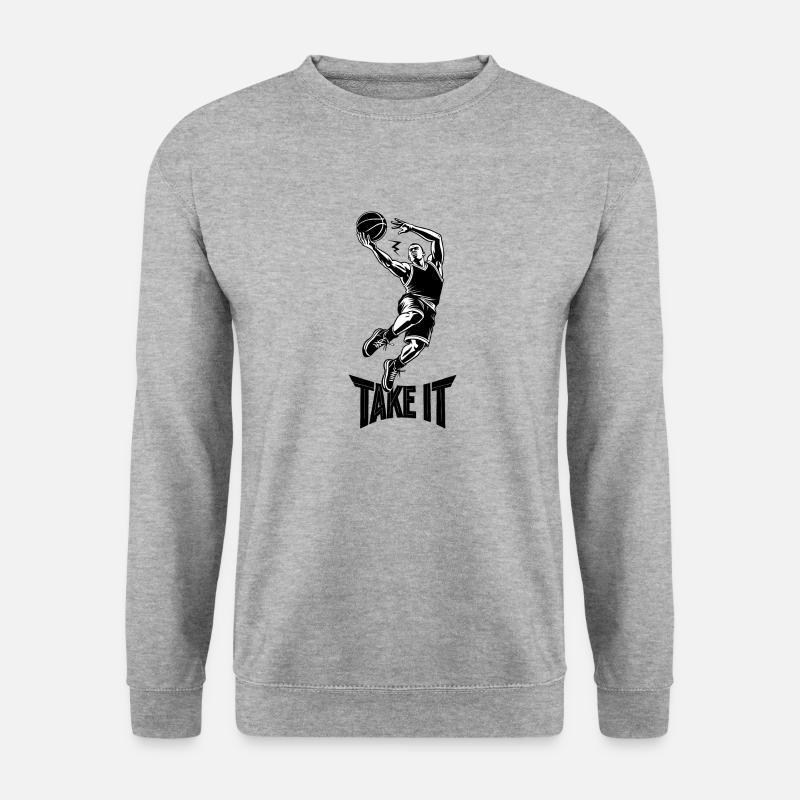 BASKETBALL, NIMM ES - Unisex Pullover - Weißgrau meliert