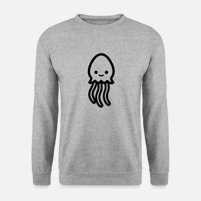 Qualle - Unisex Pullover - Weißgrau meliert