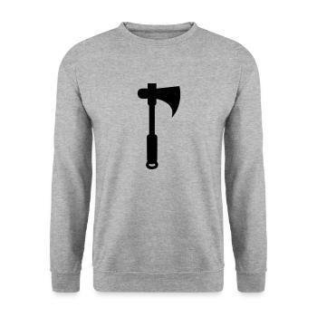 axe - Unisex Sweatshirt - salt & pepper - Front - Alina (178cm) & Michal (187cm)