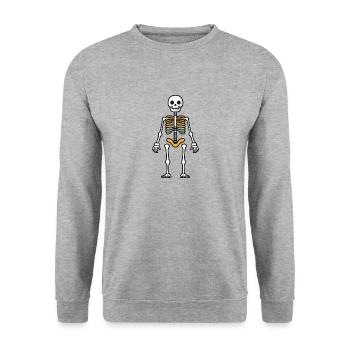 Skeleton Comic Halloween - Unisex Sweatshirt - salt & pepper - Front - Alina (178cm) & Michal (187cm)