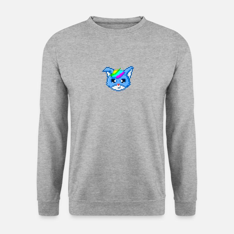 Pixelart Blue fox - Unisex Sweatshirt - salt & pepper