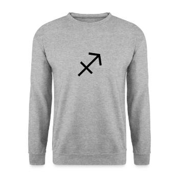 SAGITTARIUS-SYMBOL IN ÖL - Unisex Pullover - Weißgrau meliert - Vorne - Alina (178cm) & Michal (187cm)