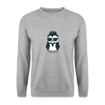 Pingouin - Sweat-shirt Unisexe - gris chiné - Devant - Alina (178cm) & Michal (187cm)