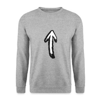 Flèche - Sweat-shirt Unisexe - gris chiné - Devant - Alina (178cm) & Michal (187cm)