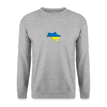 Ukraine - Unisex Pullover - Weißgrau meliert - Vorne - Alina (178cm) & Michal (187cm)