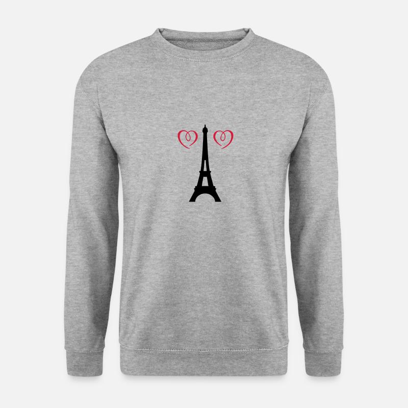 eiffel tower love - Unisex Pullover - Weißgrau meliert