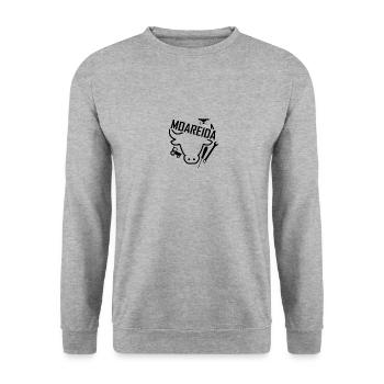 LogoMoareida schwarz - Unisex Pullover - Weißgrau meliert - Vorne - Alina (178cm) & Michal (187cm)