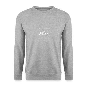 Eauto Gegner Elektroauto E-Mobilität Geschenk - Unisex Pullover - Weißgrau meliert - Vorne - Alina (178cm) & Michal (187cm)