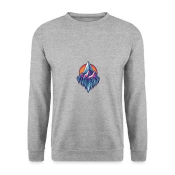 Eisberge Symbol Berge - Unisex Pullover - Weißgrau meliert - Vorne - Alina (178cm) & Michal (187cm)