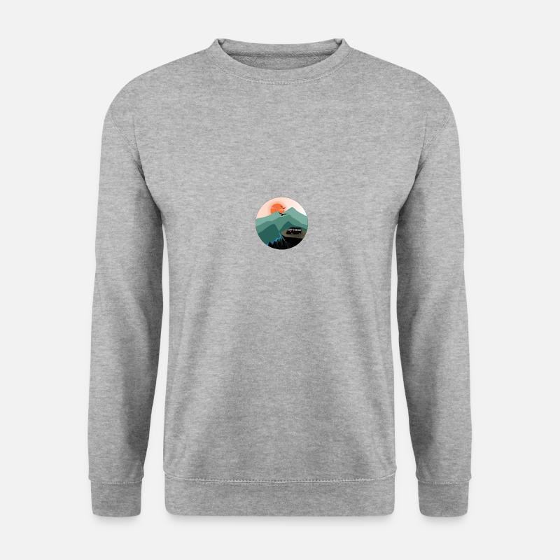 Mountain Berge Camper Adventure - Unisex Pullover - Weißgrau meliert