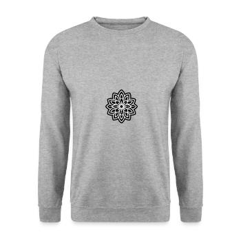 Blossom Mandala - Unisex Sweatshirt - salt & pepper - Front - Alina (178cm) & Michal (187cm)