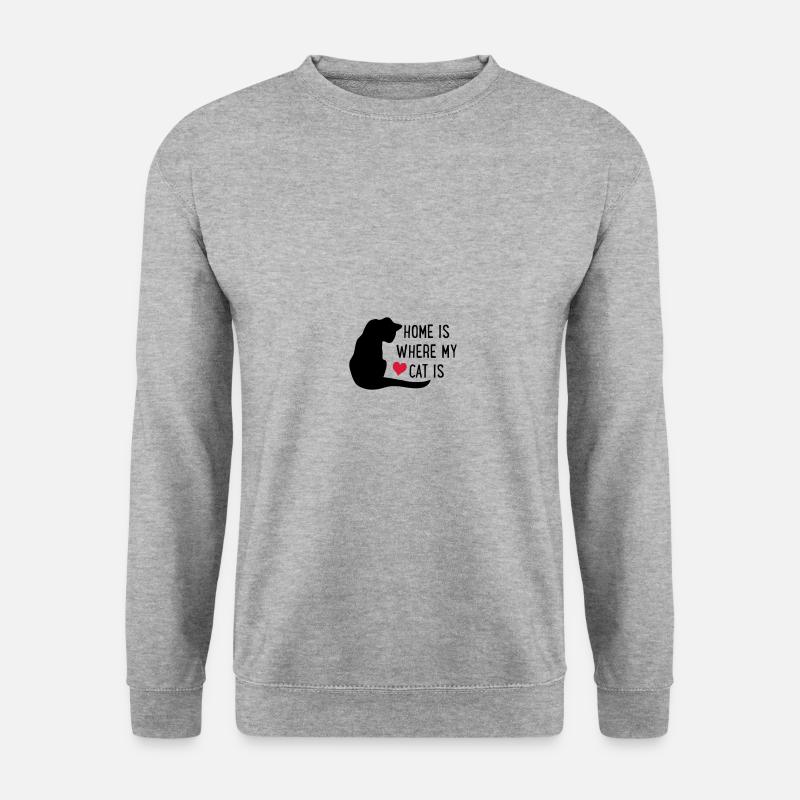 Katze - Unisex Pullover - Weißgrau meliert