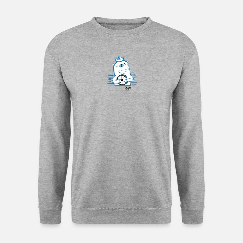 Ahoi Seebär - Unisex Pullover - Weißgrau meliert