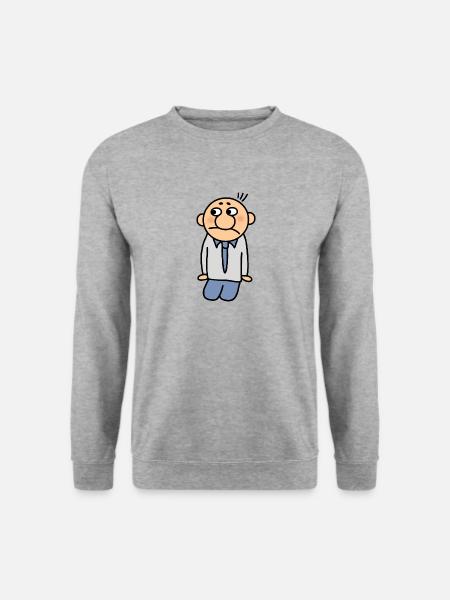 Mann Onkel Vater Bruder Freund Opa auf Knien - Unisex Pullover - Weißgrau meliert