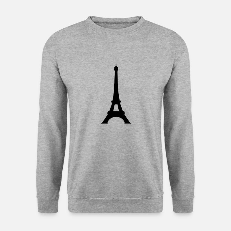 Eiffelturm - Unisex Pullover - Weißgrau meliert