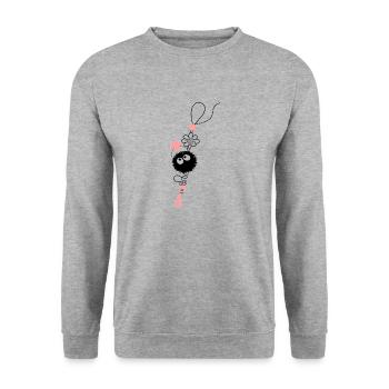 Gri gri brings good luck charcoal - Unisex Sweatshirt - salt & pepper - Front - Alina (178cm) & Michal (187cm)