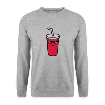 Pixel Sunglasses Cola - Unisex Sweatshirt - salt & pepper - Front - Alina (178cm) & Michal (187cm)