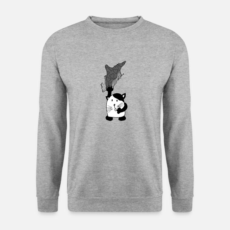 Zerreißende Liebe -Cutie - Unisex Pullover - Weißgrau meliert