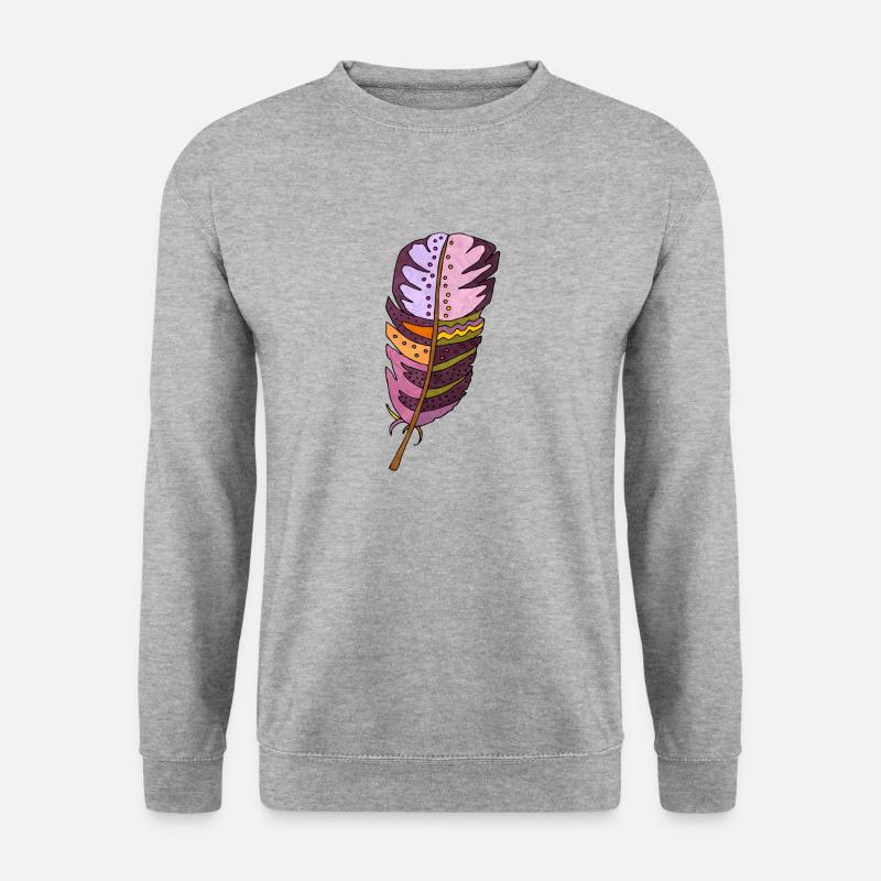 Feder - Unisex Pullover - Weißgrau meliert