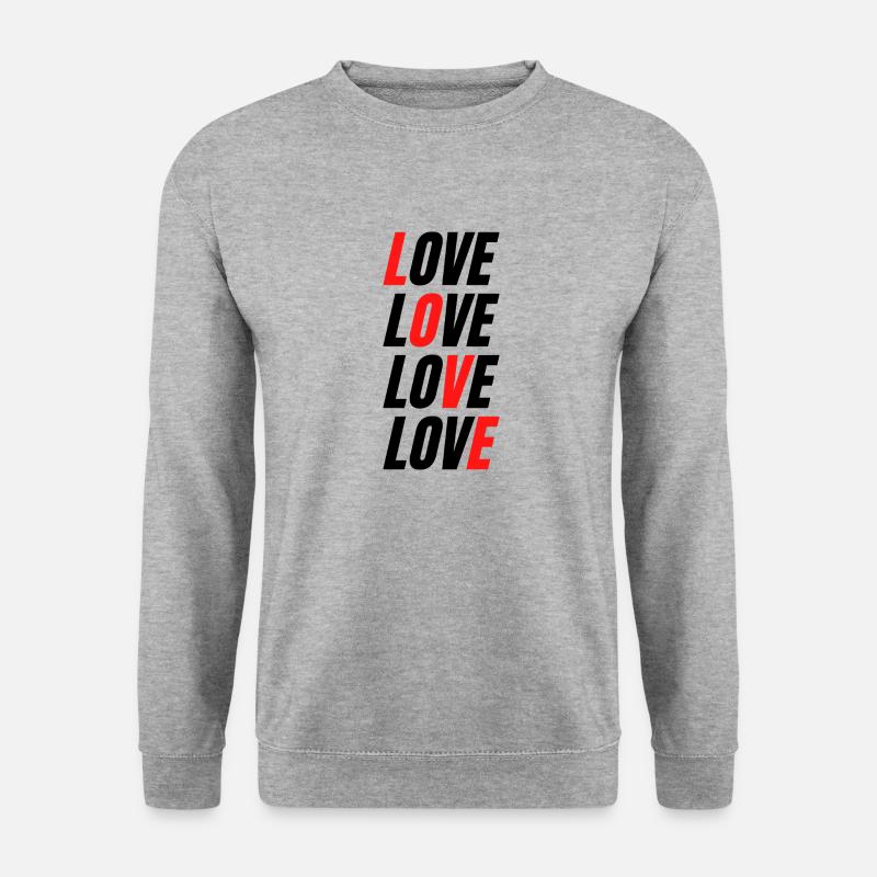 Love - Unisex Pullover - Weißgrau meliert