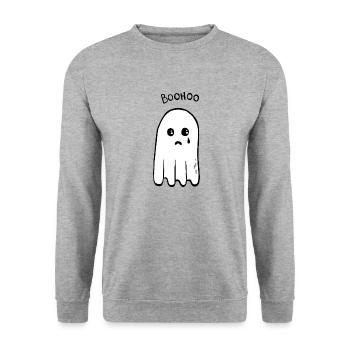 Fantôme de Boohoo - Sweat-shirt Unisexe - gris chiné - Devant - Alina (178cm) & Michal (187cm)