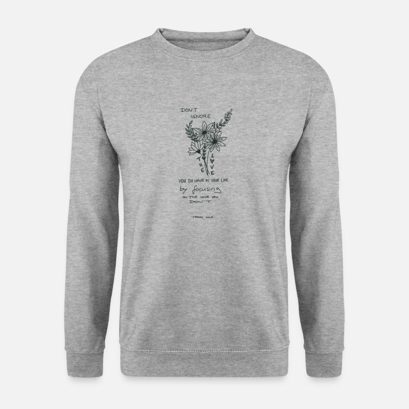 Don´t ignore love - Unisex Pullover - Weißgrau meliert